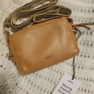 ABLE Turner Tan Leather Crossbody Bag